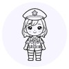 24 x 40mm Round 'Cute Police Constable' Stickers (SK00068459)