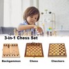 JurciCat Wooden Chess Portable Foldable Chess Game Chess Board Wood