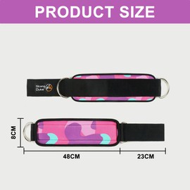 Cable Kickback Ankle Strap and Ankle Straps,Gym Straps, Padded 48cm x 8cm Adjustable Straps with D-Ring for Resistance Bands Leg Workouts, Glute Exercises, Hip Abductors, and Weight Lifting