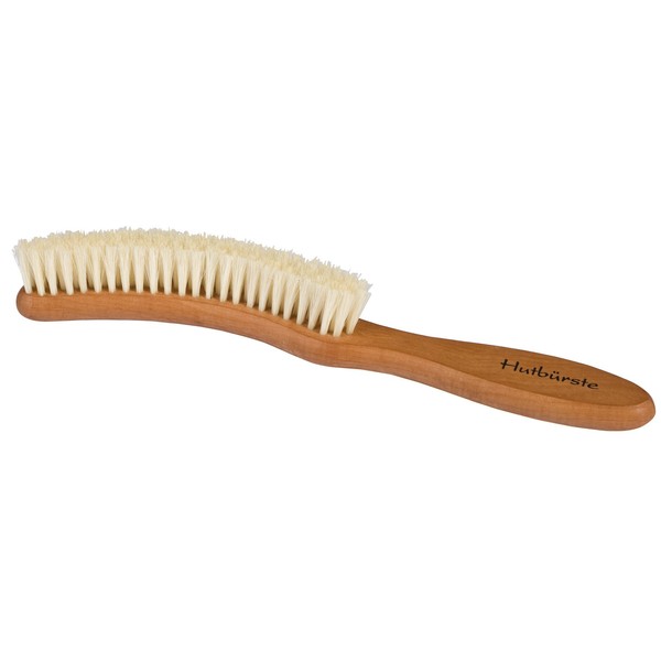 Redecker Natural Pig Bristle Hat Brush with Oiled Pearwood Handle, 9-1/4-Inches