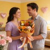 Orange Long‑Lasting Preserved Flower Bouquet with Gift Box