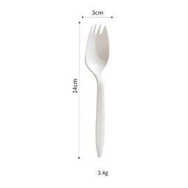 50 Count White Plastic Sporks, Thickened Disposable Sporks Bulk, Degradable Safe Forks, 2 in 1 Heavy Weight Fork Spoon