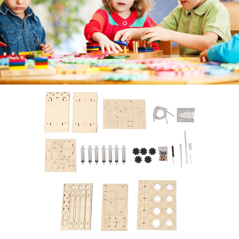 Wooden Hydraulic Excavator DIY Manual Detachable Educational Stimulation Hydraulic Excavator