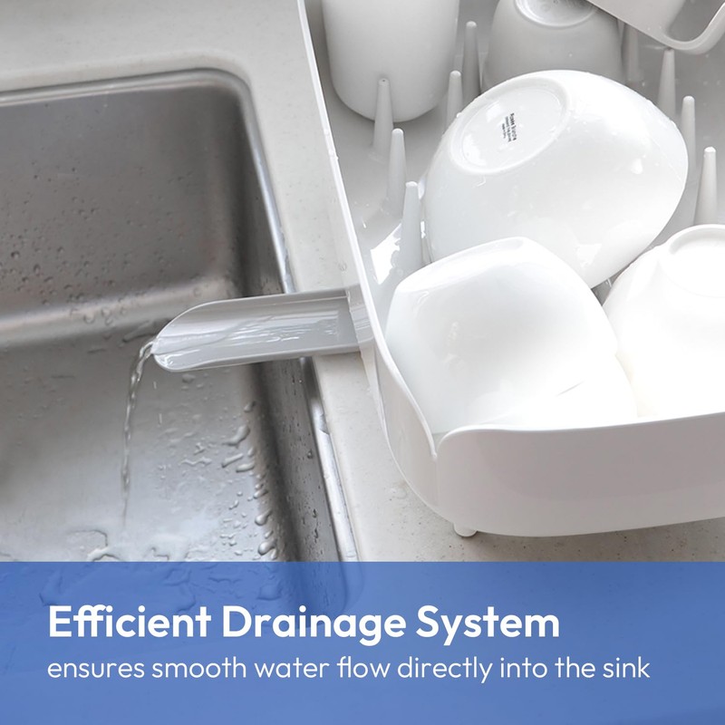 carrotez Split-Design Small Dish Drying Rack, Space-Saving Dish Drainer for