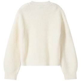 TRENDSTITCH Girls' Cardigan with Button Loose Long Sleeve Shrug Sweaters Cropped Uniforms Knit Sweater Outerwear Beige 11-12 Years