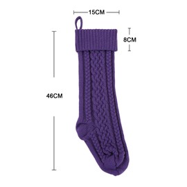 CHENGZI Christmas Fireplace Decorations Large Knitted Socks Knitted Gift Bags Christmas Socks Wool Socks Decoration, purple