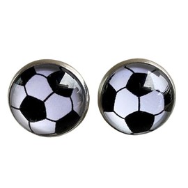 Sport Stud Earrings Resin Basketball Volleyball Baseball Football Rugby Earring Sport Earrings for Women-soccer