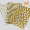 PMLAND Premium Gift Wrapping Tissue Paper - White Metallic Gold