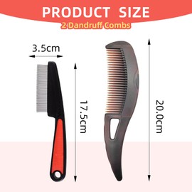 Tressora 2 Pieces Dandruff Comb For Adults And Children, New Energy Massage Dandruff Comb, Effective Cleansing And Scalp Massage, Easy Cleansing