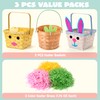 JOYIN 3 Pcs Easter Bamboo Baskets, Bunny Chick Carrot Baskets