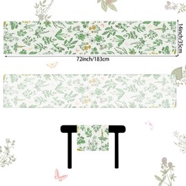 Hooqict Wildflower Springtime Table Runner Seasonal Wild Flower Butterfly Kitchen Dining Table Decorations Easter Runners for Indoor Outdoor Springtime Table Decorations 14x72 Inch