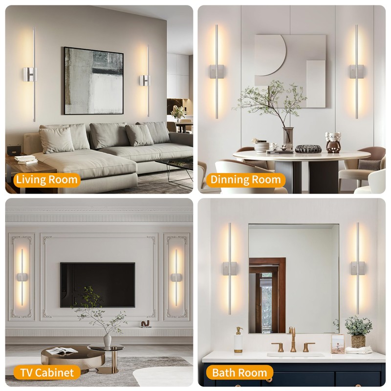 Morauroral Battery Operated Wall Sconces Set of 2, Dimmable Battery