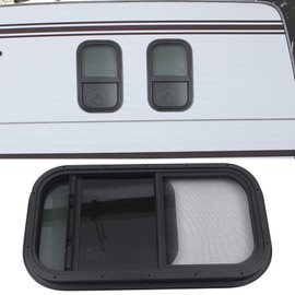 TBVECHI Camper Window, Universal Camper Teardrop Windows Teardrop Black RV Cargo Vertical Sliding Windows Direct Replacement-12” x 22”Wall