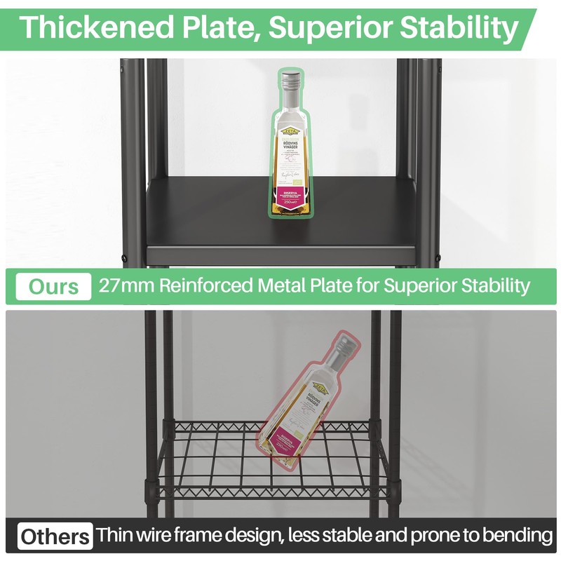 PXRACK 5-Tier Kitchen Storage Shelves, Adjustable Metal Shelves for Storage