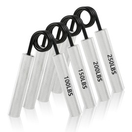 Metal Hand Trainer Set of 4 (100-250 lb), Hand Trainer, Forearm Trainer, Finger Trainer Made of Aluminium for Muscle Building, Injury Recovery Training and Hand Rehabilitation Exercises, Grip Strength
