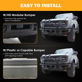 Front License Plate Bracket for Ford Bronco, Steel License Plate Mounting Holder Front License Plate Frame Compatible with 2021 2022 2023 2024 Ford Bronco, Black