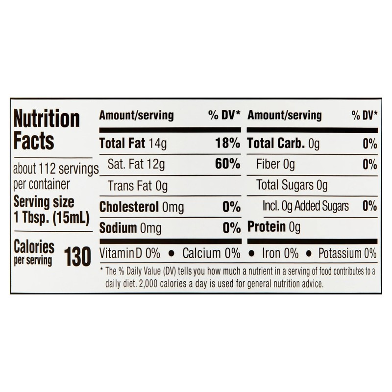 Organic Naturally Refined Coconut Oil with No Artificial Flavors or