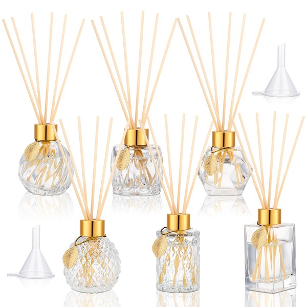 6 pcs Empty Diffuser Bottle and Sticks Reed Diffuser Set