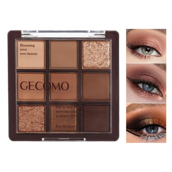 Punk Brown Glitter Eye Shadow 9 Colors, Palette Shadow Pigment,