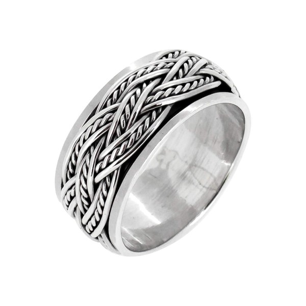 Treasure Bay MENS 10MM Wide Celtic Knot Braid 925 Sterling