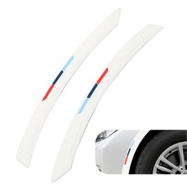 Zikefest 2PCS Car Wheel Tire Eyebrow Strips, Auto Fender Flare Arch Lip Trim Strips, Silicone Wheel Arch Protectors, Anti Collision Self Adhesive Protector Sticker, Car Accessories (White)