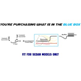 Exhaust Resonator Pipe Compatible for 2001-2006 Chrysler Sebring 2.7L | Stainless Steel | Northeastern Exhaust | Free Clamps Included | Direct-Fit Replacement