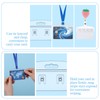 6PCS Horizontal Half Card Badge Holders, Frosted Rigid Clear Plastic
