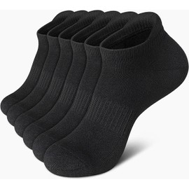 Calcetines Deportivos de Algodón 6 Pares, Calcetines Tobillero Mujer y Hombre, Calcetas Cortos Atléticos al Aire Libre Transpirables, Diseño Antifricción, para Ciclismo, Correr, Baloncesto, Gimnasio