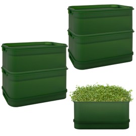 LOPYXBR 2 PCS 2-Tier Seed Sprouter Stackable Microgreens Growing Trays Plastic Seed Sprouting Tray Green Fodder Trays for Sprouts, Beans, Grains, Alfalfa