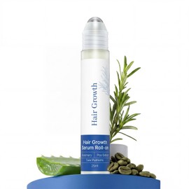 Gluvelessia Hair Growth Serum Roll On with Rosemary，Helps Support Thicker, Fuller Hair Appearance，Clean, Non-Greasy Hair Loss Support for Men & Women，Rosemary，0.84 Fl Oz (Pack of 1)