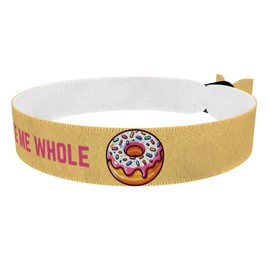 Donut Motiv You Make Me Whole - Stoffarmband aus Satin - Wasserfest & Langlebig - Süßes Armband für Foodies - Geschenk für Naschkatzen - Modisches Accessoire für Feinschmecker
