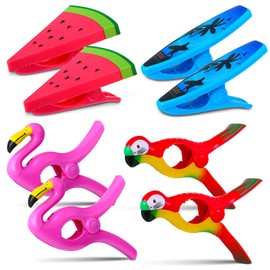 Romooa 8 Pcs Beach Towel Clips Towel Clips for Chairs Beach Towel Holder Clothes Pins for Lounge Chair, Cruise Clothes Lines, Patio and Holiday Pool(Beach Style)