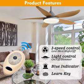 Universal Ceiling Fan Remote Control Kit Replacement for Hunter Allen+Roth Kichler -FAN35T KUJCE9603 L3HFAN35T1 CHQ7202T CHQ7202T1 L3HFAN35T2 FAN53T Kit