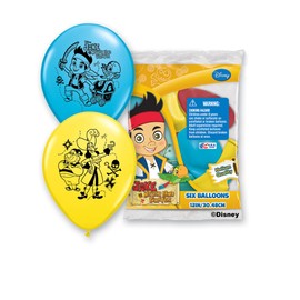 Pioneer National Latex Jake and The Never Land Pirates 6 Count 12" Latex Balloons, Assorted