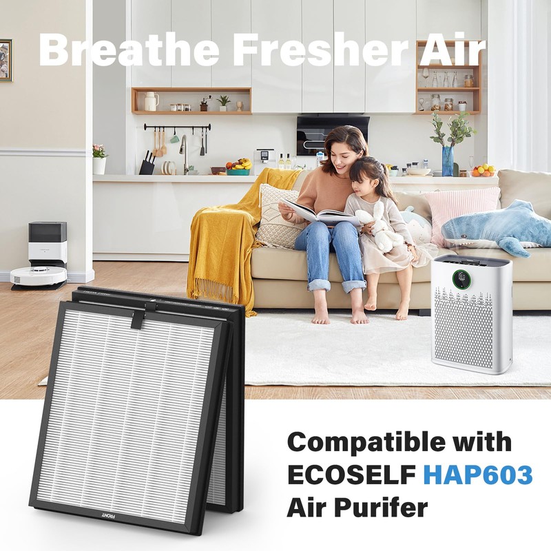 CFKREYA HAP603 True HEPA Replacement Filter Compatible with ECOSELF HAP603