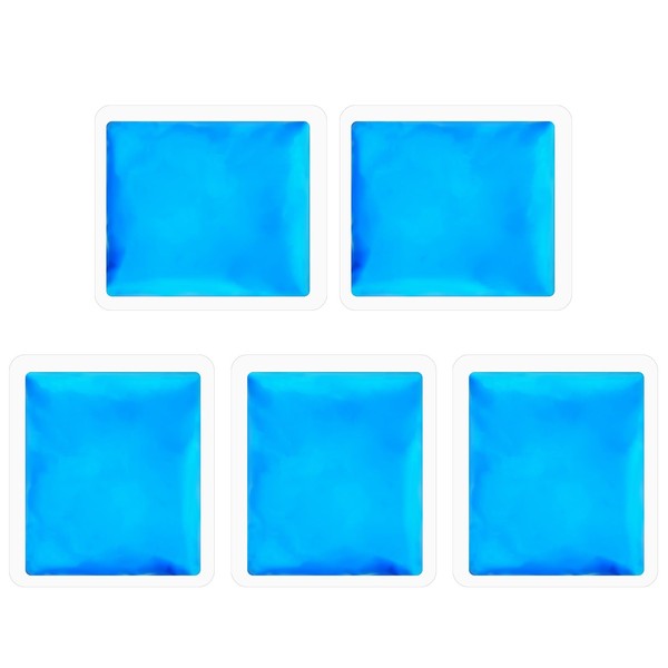 umorismo Pack of 5 Cooling Pad Cooling Compress Cold Warm Compress Cooling Pads Gel 8 x 9 cm Reusable Mini Gel Cooling Pack Cooling Pad for Headaches Toothache Tired Eyes Fever Insect Bites