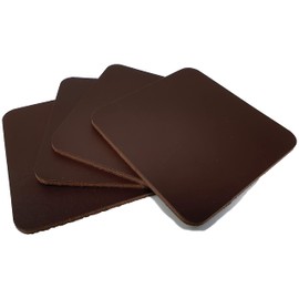 Ashford Ridge Full Grain Leather 10cm Square Coasters - Brown 4 Pack