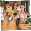 Berlune 12 Pcs Bulk Raffia Hula Skirts for Adults Hawaiian