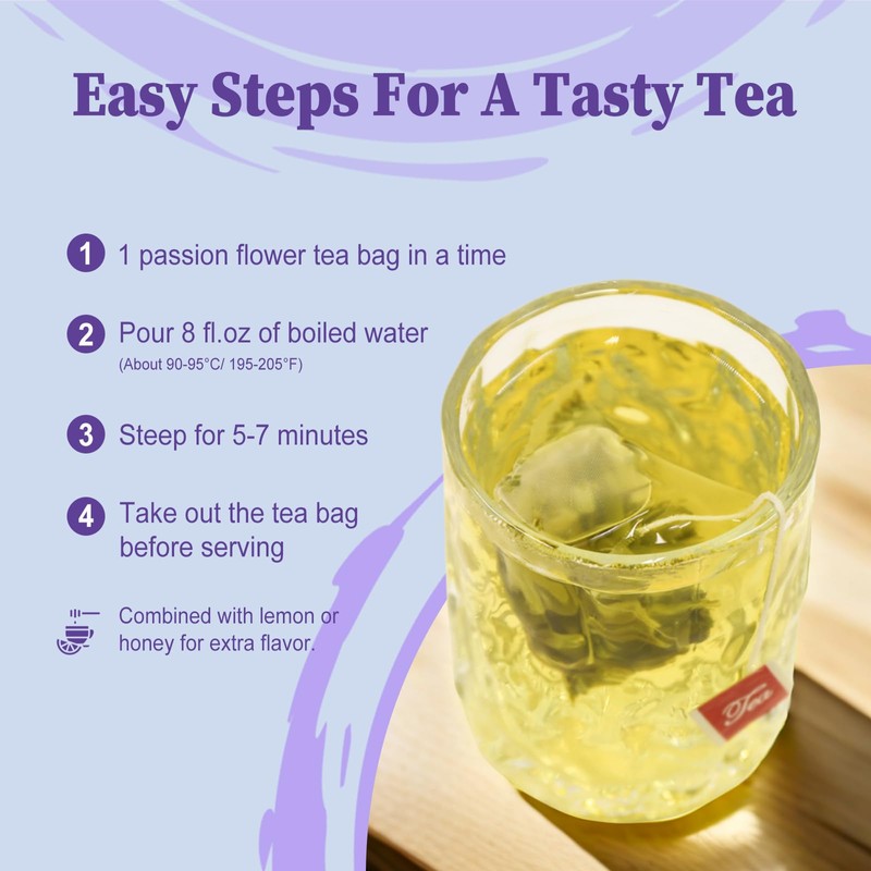 FullChea - Passion Flower Tea bags, 40 Teabags - Natural