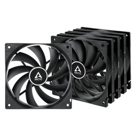 ARCTIC F12 (5 Pack) - PC Fans, 120mm Standard Case Fan, Low Noise, Quiet Motor, Computer, Fan Speed: 1350 RPM - Black