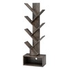 Hoctieon 6 Tier Tree Bookshelf, Tall Bookcase with Drawer, Freestanding