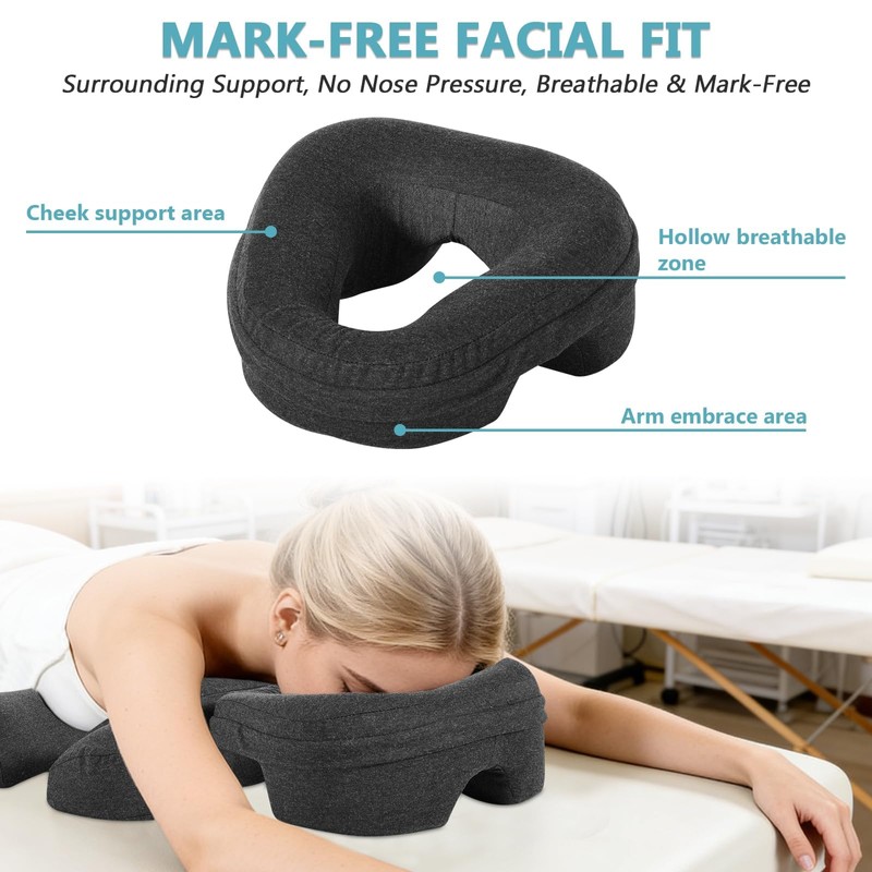 Hdenmist Face Down Massage Pillow for Sleeping, Non-Slip Bottom