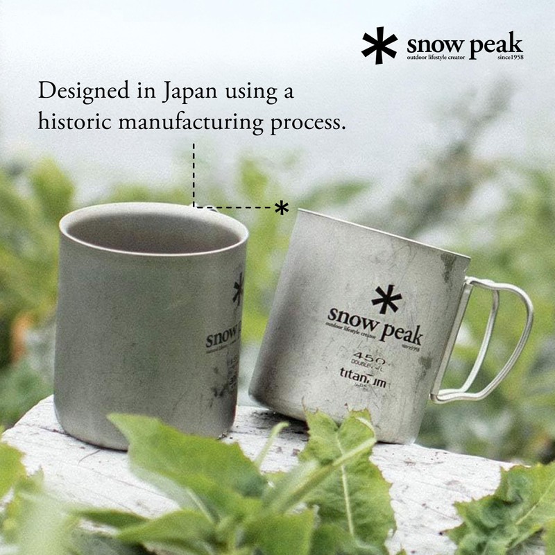 Snow Peak MG053 Titanium Double Mug, 15.2 fl oz (450