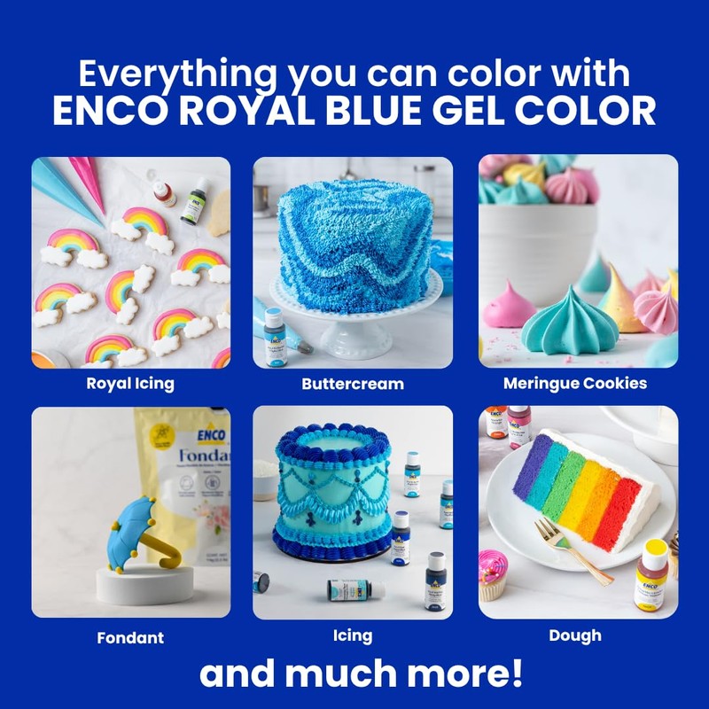ENCO Gel Food Coloring 8.8 oz (Royal Blue)