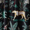 Labhanshi - Cortina estampada de terciopelo de algodón negro con