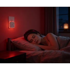 TORANKOS 2 Pack 630nm Red Sleep Light Plug in Night Light, Baby Nursery, Kids Adult Sleep Light, Blue Purple Red Three Colors Night Light, Dimmable, Bedroom, Bathroom, Hallway, Kitchen