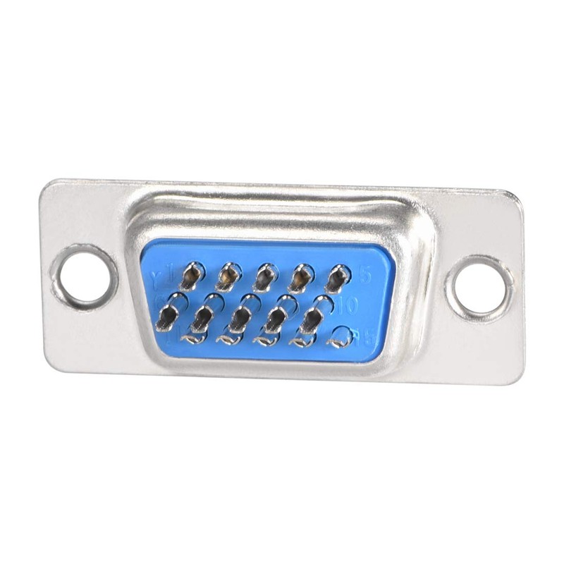 sourcing map D-sub Connector Female Socket 15-pin 3-row Port Terminal