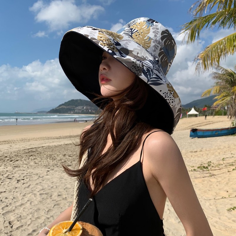 Sombrero de sol de ala súper ancha para mujer, de