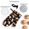 Cute Corgi Dog 4pcs Oven Mitts and Pot Holders Sets,Heat