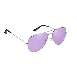 Komonee Pilot Style Light Purple Lens Sunglasses Set With Zip Case and Cleaning Cloth Designer Unisex Mens Womens UV400 Protection Classic Shades Great For Cycling Golf Fishing Sports